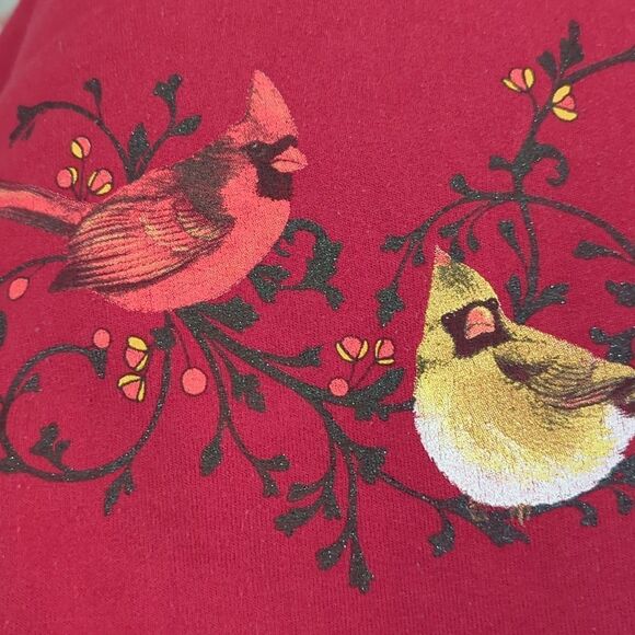 Women's vintage‎ red cardinal bird sweatshirt - Picture 1 of 4
